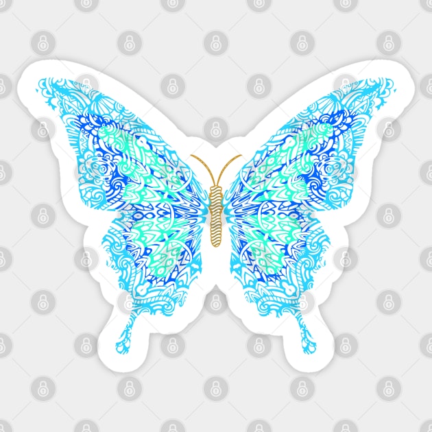 Winter butterfly mandala Sticker by SundayBuyer